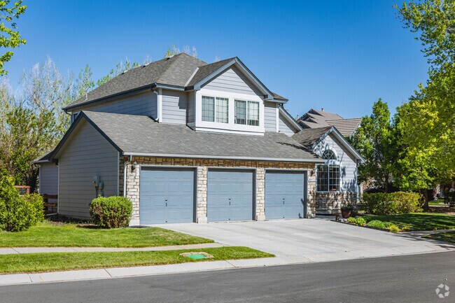 Craftsman homes with multiple car garages are commonplace in the Stroh Ranch neighborhood.