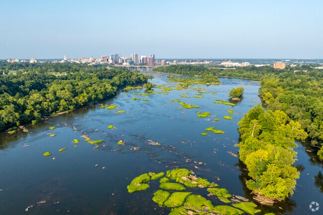 The James River runs to the south of Maymont, a popular place for swimming and other recreation.
