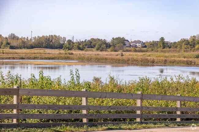 Ted Spella Park offers residents scenic views near the large pond.