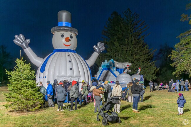 Rye Brook's family-friendly events include Holiday Lights at Crawford Park, which boasts a snowman bounce house.