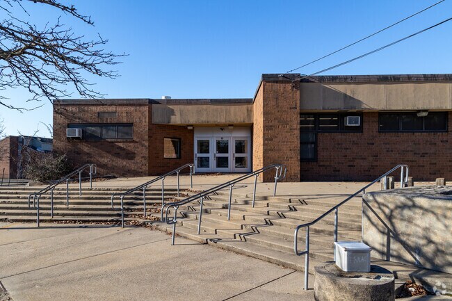 Alternate entrance to Asa Messer Elementary School at Bridgham in Providence.