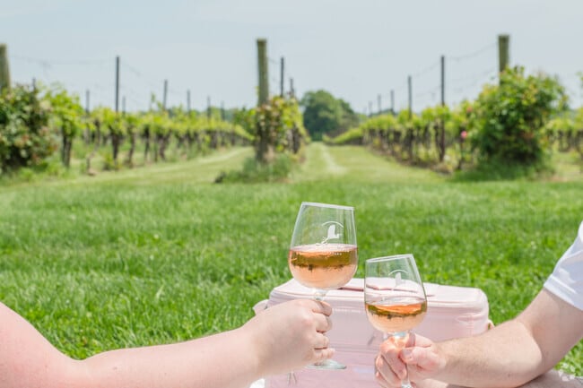 The Saltwater Farm Vineyard gives Stonington a relaxing and festive venue for music and events like weddings in a pastoral setting.