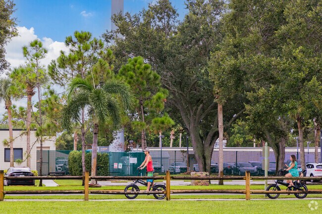 Families can explore the picturesque Park Ridge neighborhood on their bikes.
