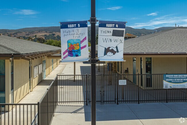 C.L. Smith Elementary School features encouraging banners around campus.