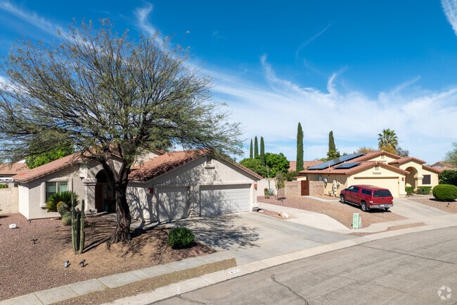 Rita Ranch homes are typically made out of stucco and beige in color.