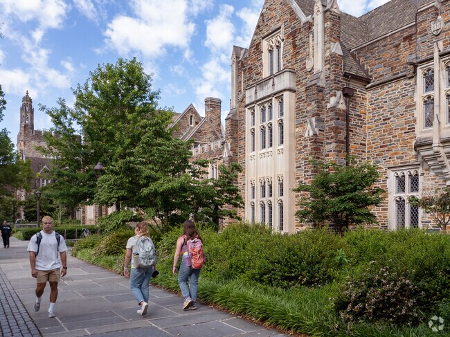 Duke University is just east of the Duke Forest neighborhood.