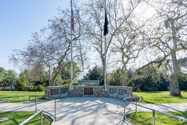 A World War I memorial sits within Two Strike Park in La Crescenta-Montrose.