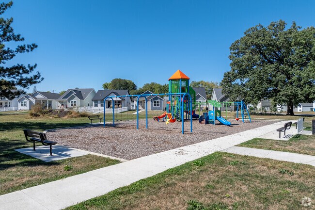 The brand new playground at Edison Park provides a great place for kids to play.