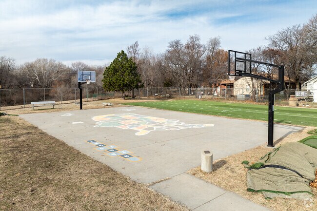 St. Patrick Catholic School has an outdoor basketball court.