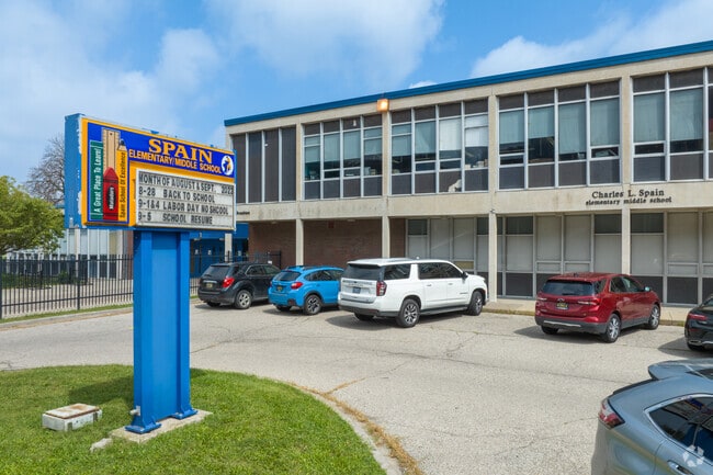 Charles L. Spain Elementary-Middle School has an overall Niche grade of C-.