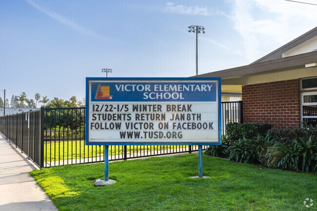 Welcome sign to Victor Elementary School in West Torrance, CA.