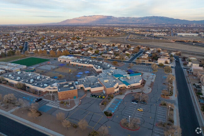 Mountain views at Painted Sky Elementary School.