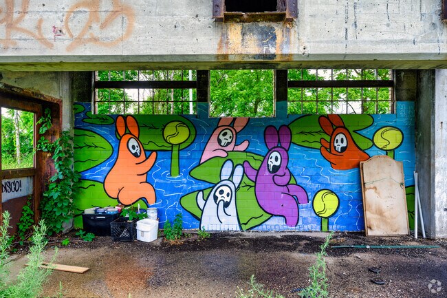 Murals at The Wax Factory in Edison add color to former industrial walls.