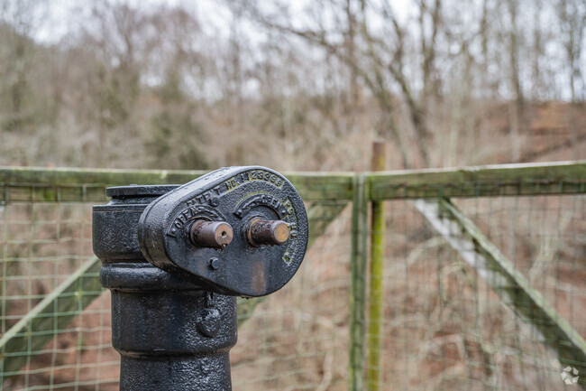 A flood control valve at Tomlinson Run Lake about 13 miles north of Culler Road.