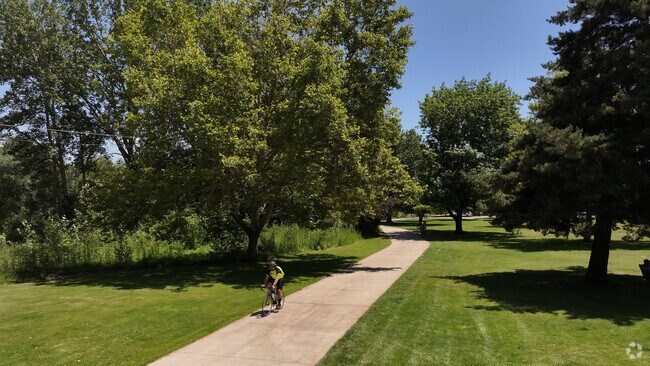 Jump on the Greenbelt and quickly get to several large parks in Veterans Park.