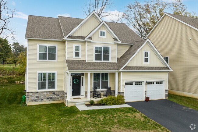 New construction homes in East Caln reside on smaller lots with front-facing garages.