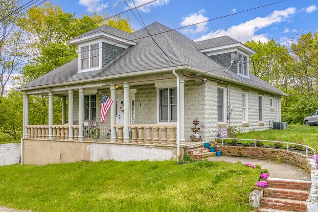 Two-story colonials provide large front porches in the West Easton neighborhood.