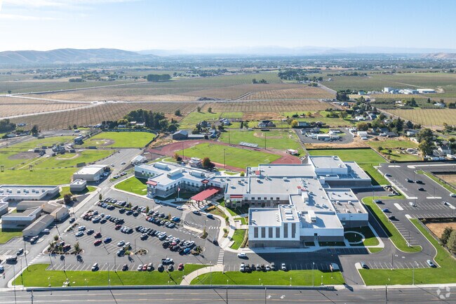 A welcoming entrance is seen at East Valley High School.