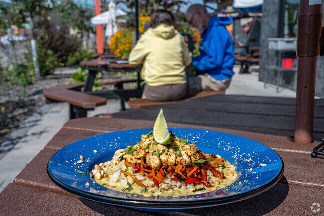 The Chicken Curry Bowl at Corktown is a Lincoln Park favorite.
