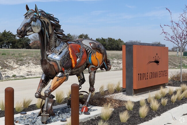 Eye-catching sculpture at The Triple Crown Estates in Fairview, Texas.