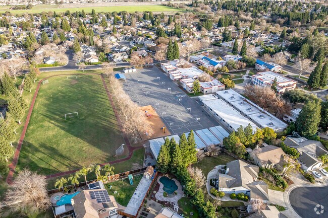Elk Grove Elementary School offers a sprawling campus when viewed from above.