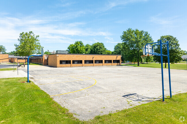 Stuart R Paddock School has basketball courts for students to play.
