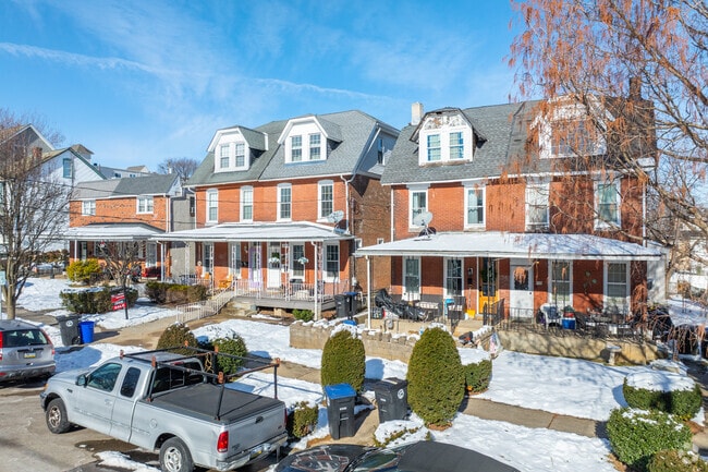 Traditional brick row homes are found throughout Conshohocken.