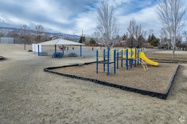 A playground and gazebo at Elizabeth Lenz Elementary School.