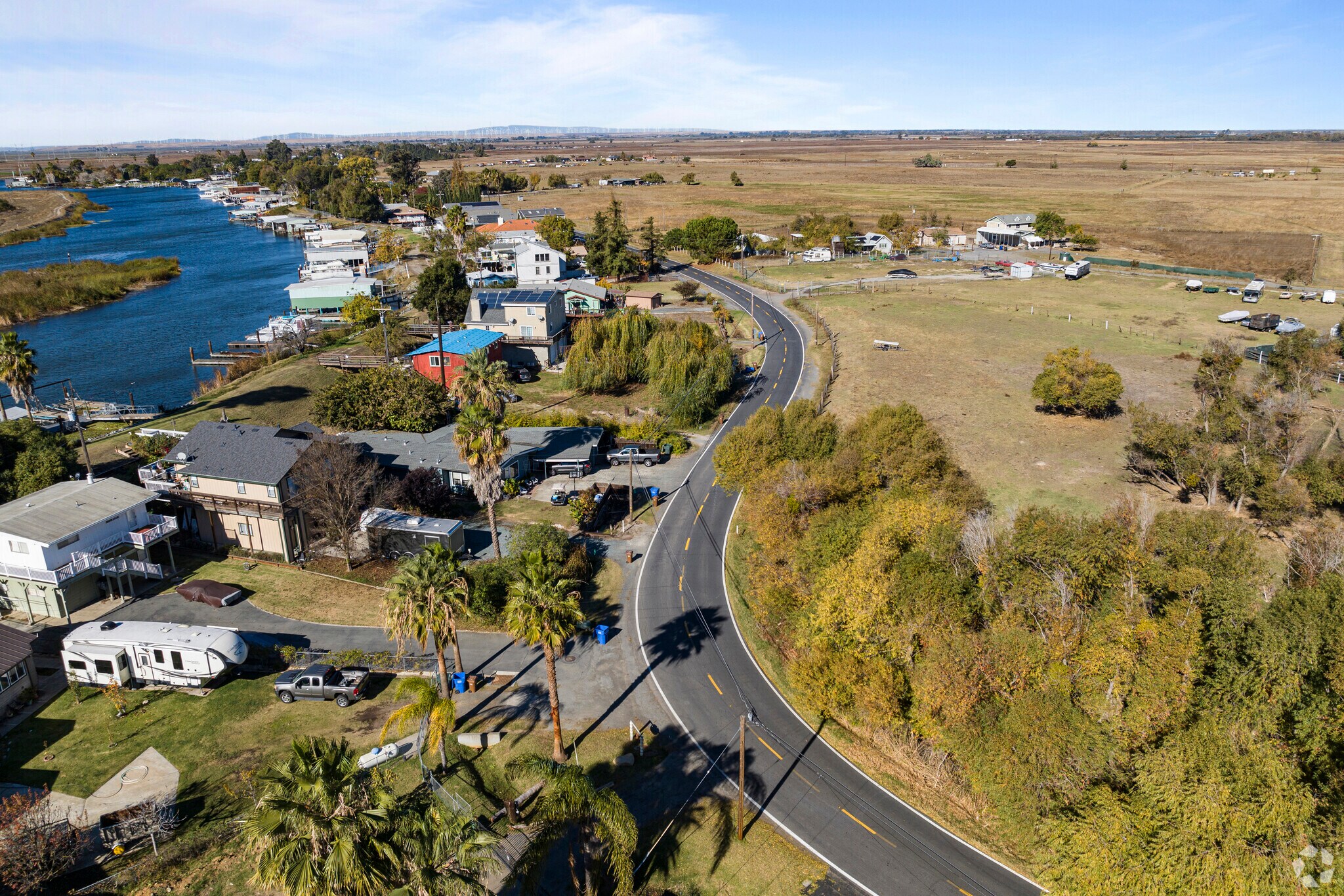 The Bethel Island neighborhood has beautiful winding roads throughout the neighborhood.