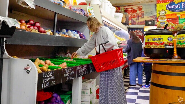 The conveient Elberta grocery store has staple items for your grocery needs.