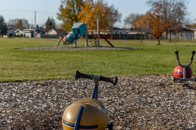 Towerline park has fun ride on toys not seen at other parks in the Stocker area.