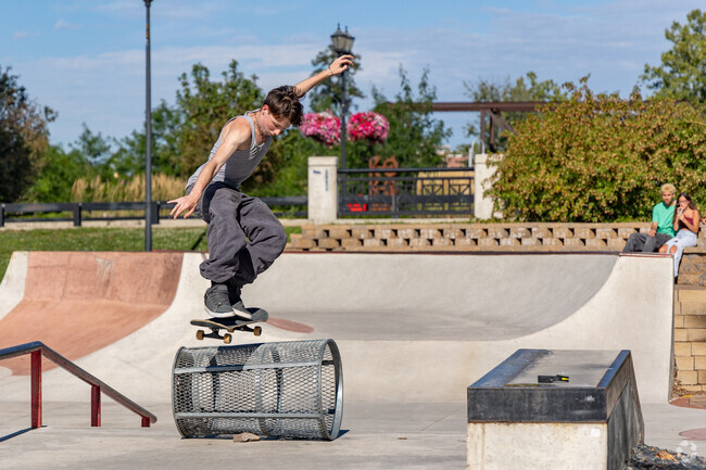 Tricks are common at the Foster Park skate park in Old Silk Stocking.