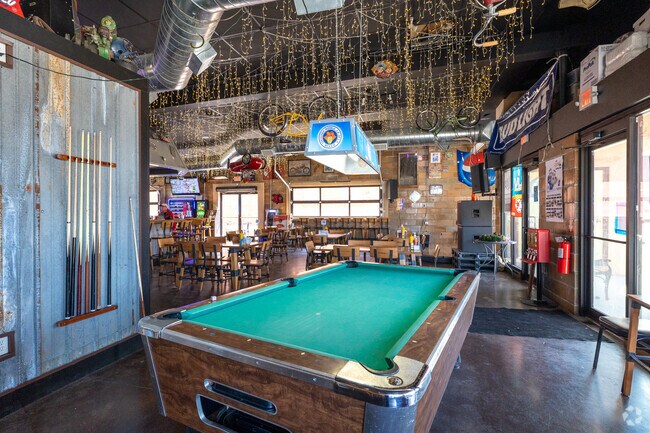 ScrapYard Eatery & Pub Pool Tables for customers to play.