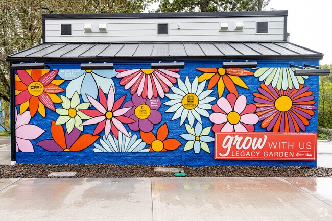 There is a colorful mural on display at Monteith River Park in Albany.