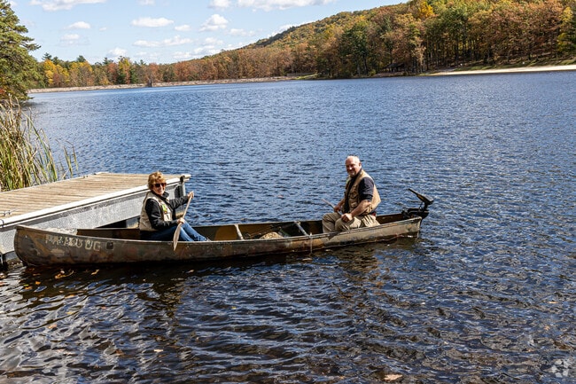 Poe Lake in Poe Valley State Park is popular with fishermen looking for rainbow & brown trout.