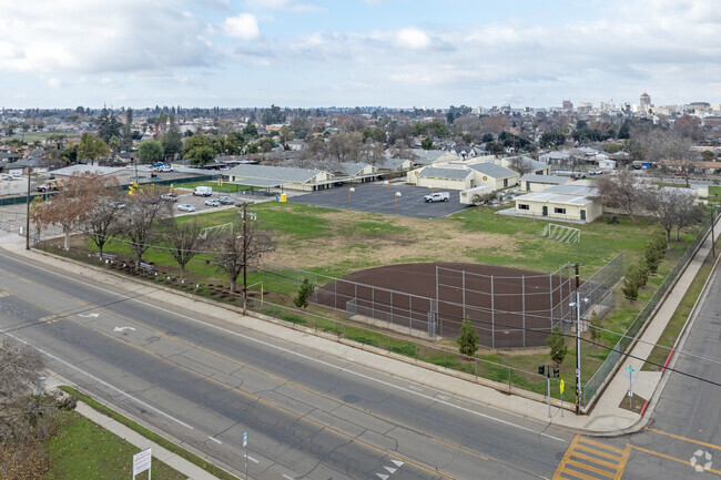 The baseball field at Kirk Elementary School in Fresno.