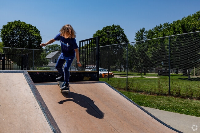 On a hot afternoon, the skate park portion of Peter Pan Park is a great place to enjoy.