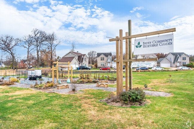 Visit the community garden to see vegetables and other plants maintained by the Baden community.