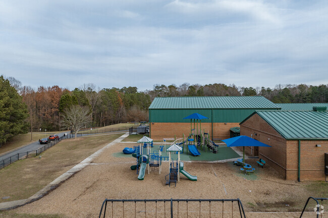 Dunleith Elementary School features a playground for students to enjoy.