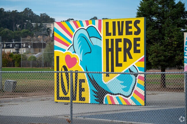 There's plenty of beautiful art outside of Nesbit Elementary School in Belmont.