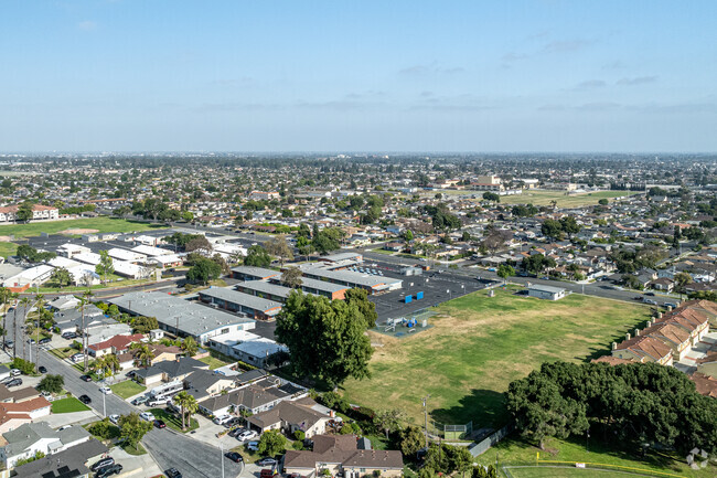 An aerial view of the campus at John H Nuffer Elementary School in Norwalk.