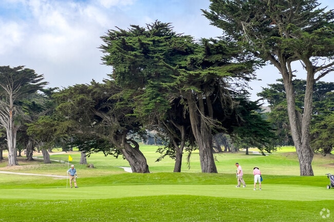 The Sharp Park Golf Course offers spectacular ocean views from the links.