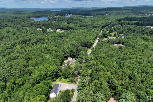 Overhead view of Acton reveals its rural charm and forested setting.