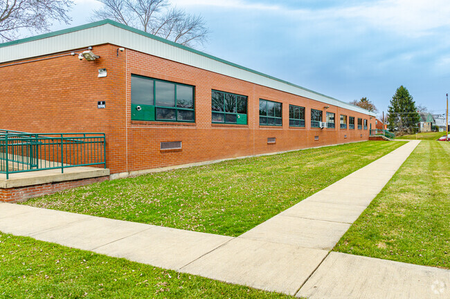 Greenock Elementary School has sidewalks that loop around the entirety of the building.