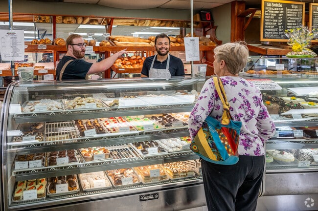 A full pastry case and deli counter greet diners at Giancarlo's in Roxbury.