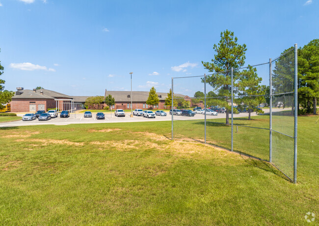 Garrett Elementary School has outdoor space to keep the students occupied when outside.