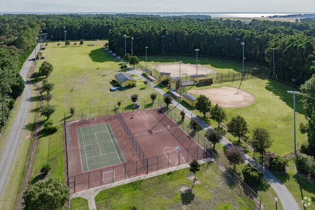 Students enjoy playing sports outdoors at Manteo Middle School in Manteo, NC.