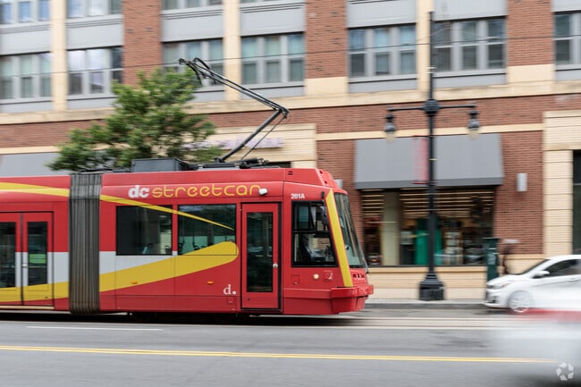 The H street corridor in Atlas District is traversed by a street tram, the only one in DC.