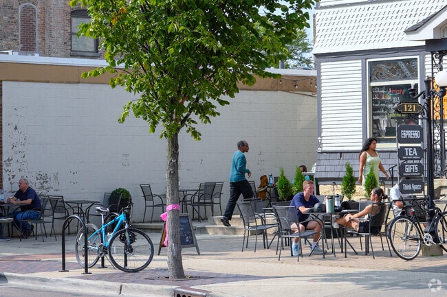 Relax at one of the many outdoor cafes in Downtown Wheaton.