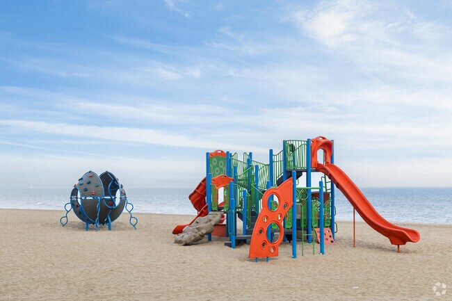 Neptune Park’s beach playground is a favorite for Linkhorn Park families.